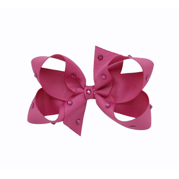 Olilia-Medium Classic Bow-Raspberry Rose