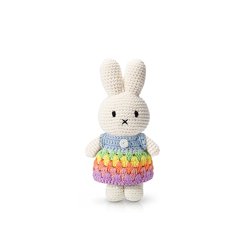 Miffy-Miffy In Her Rainbow dress Crochet Doll Pastel Blue