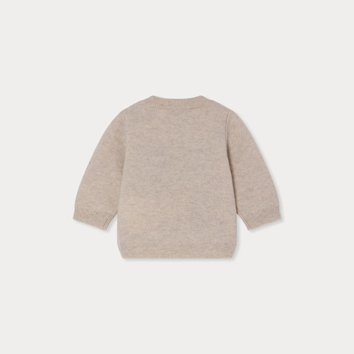 Bonpoint-Almire jacquard sweater with a hand-embroidered wool rabbit