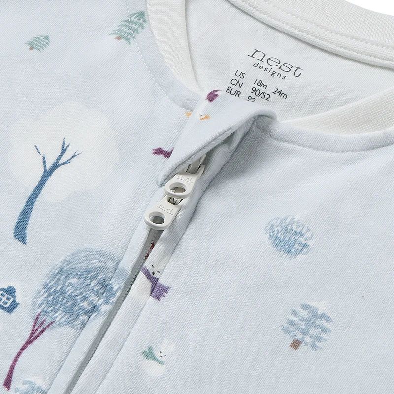 Nest Designs-Long Sleeve Footless Sleeper Snowy Snuggles