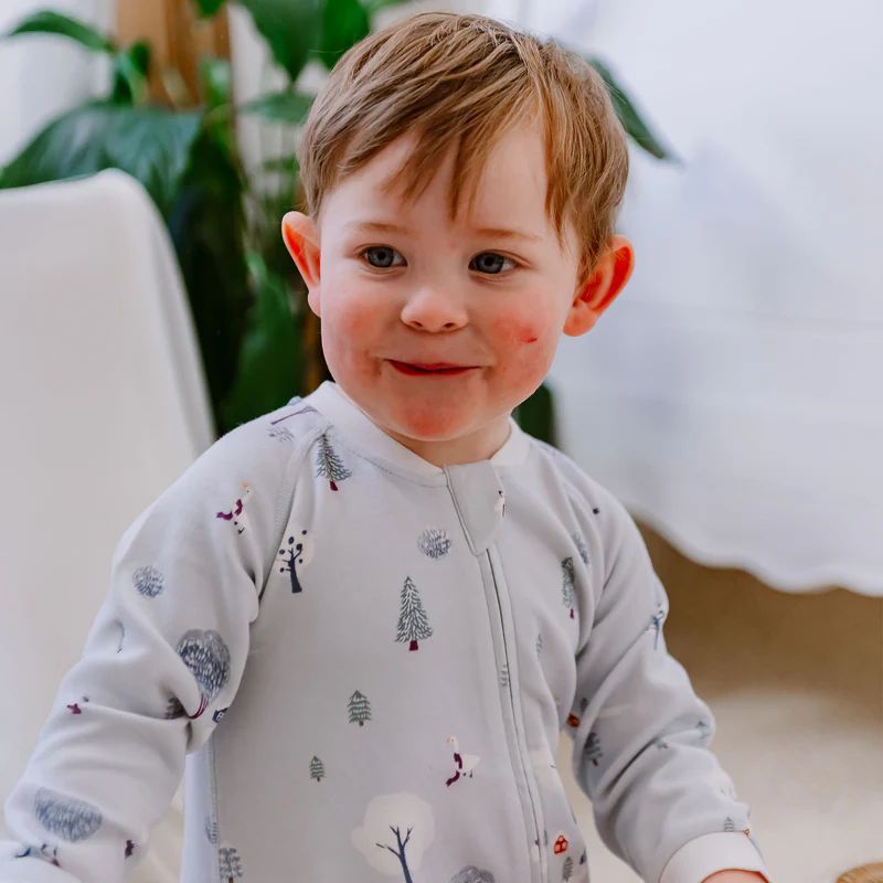 Nest Designs-Long Sleeve Footless Sleeper Snowy Snuggles