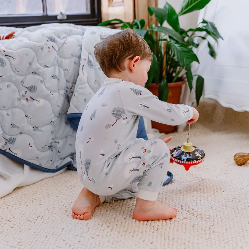 Nest Designs-Long Sleeve Footless Sleeper Snowy Snuggles