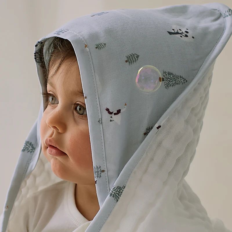 Nest Designs-Layer Hooded Baby Bath Towel Snowy Snuggles