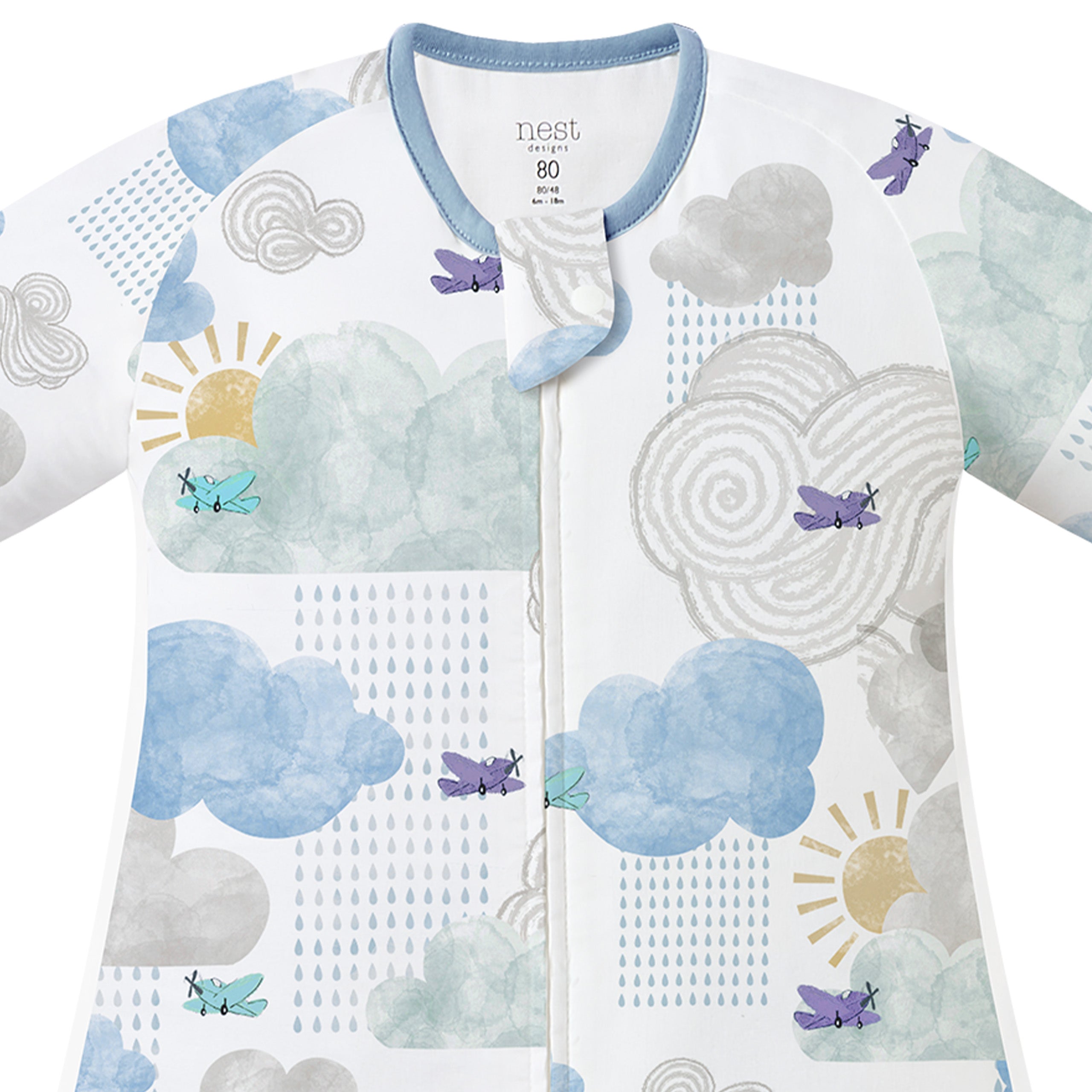 Nest Designs-0.6 TOG Long Sleeve Footed Sleep Bag Fluffy Puffs