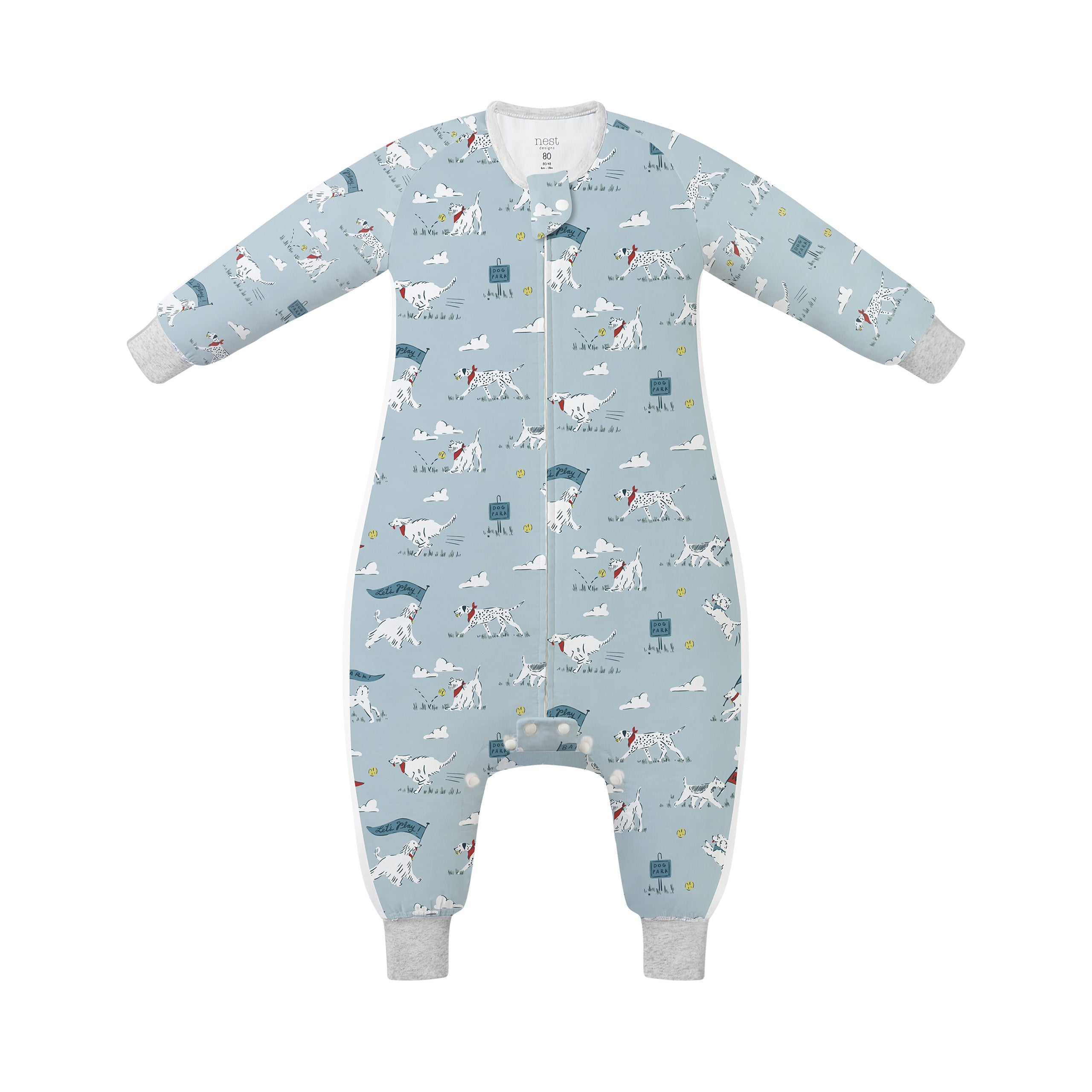 Nest Designs-0.6 TOG Long Sleeve Footed Sleep Bag Puppy Park