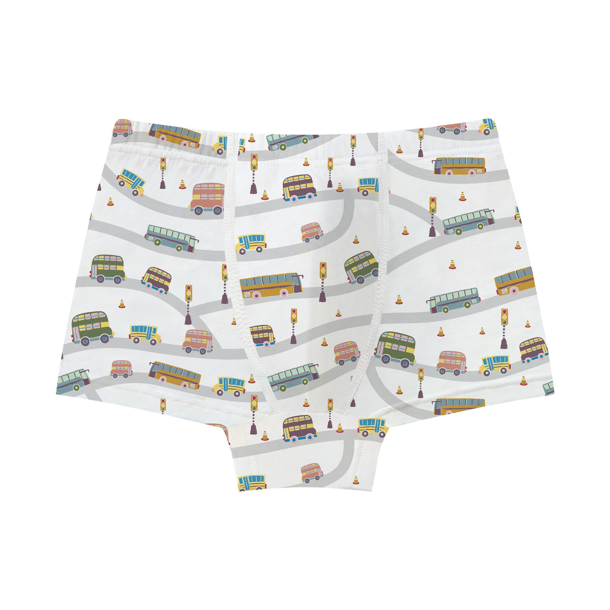 Nest Designs-Boys Boxer Briefs Underwear (4 Pack) Wheels On The Bus