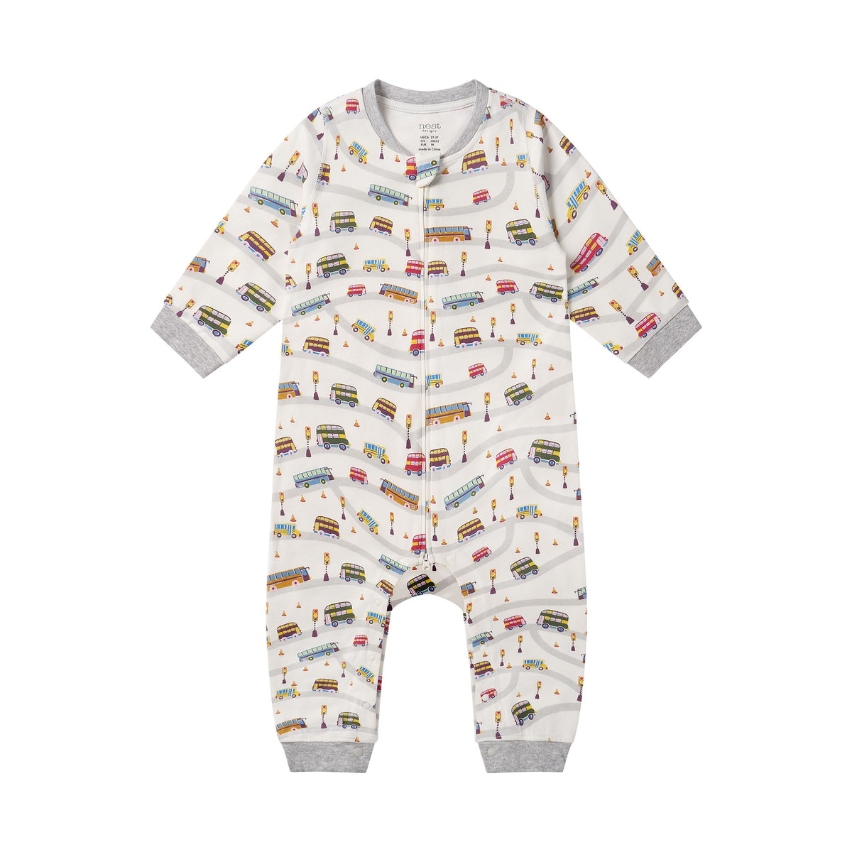 Nest Designs-Long Sleeve Romper Wheels On The Bus