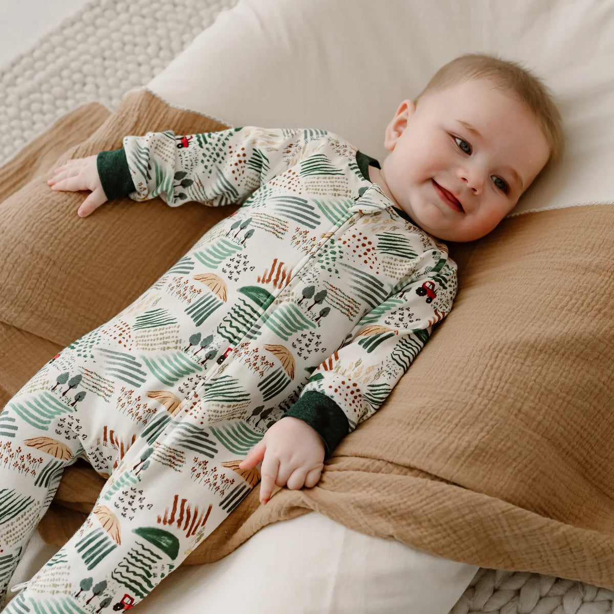 Nest Designs-Long Sleeve Footed Sleeper Farmer Dell