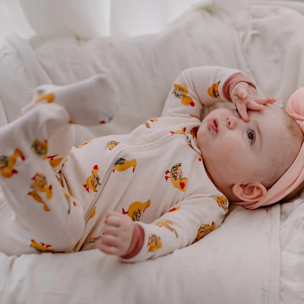 Nest Designs-Long Sleeve Footed Sleeper Five Little Ducks