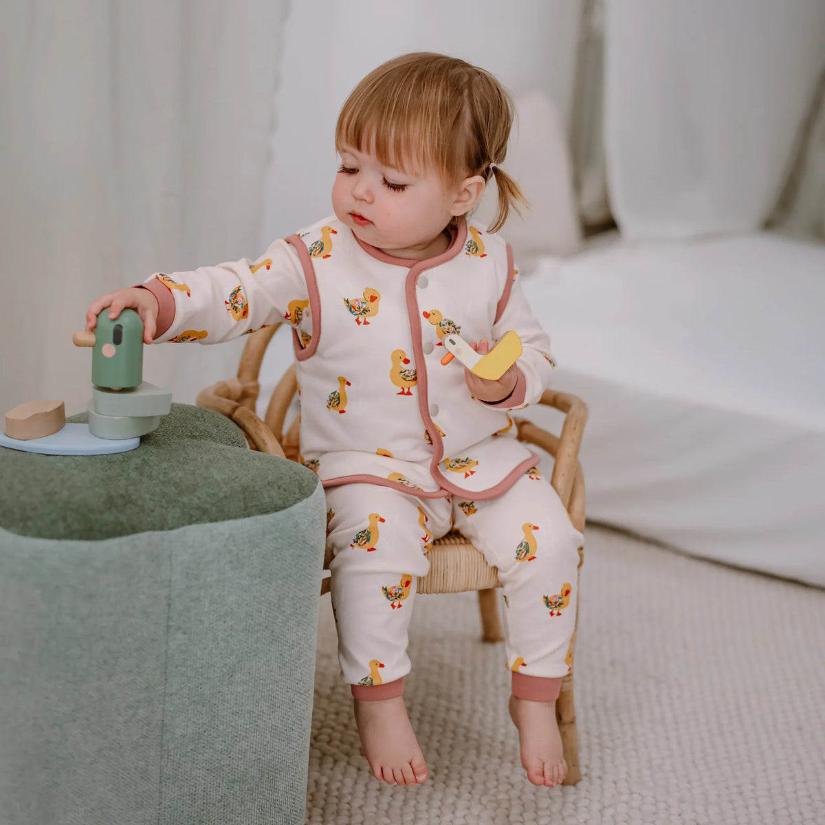 Nest Designs-Kids Quilted Vest Five Little Ducks