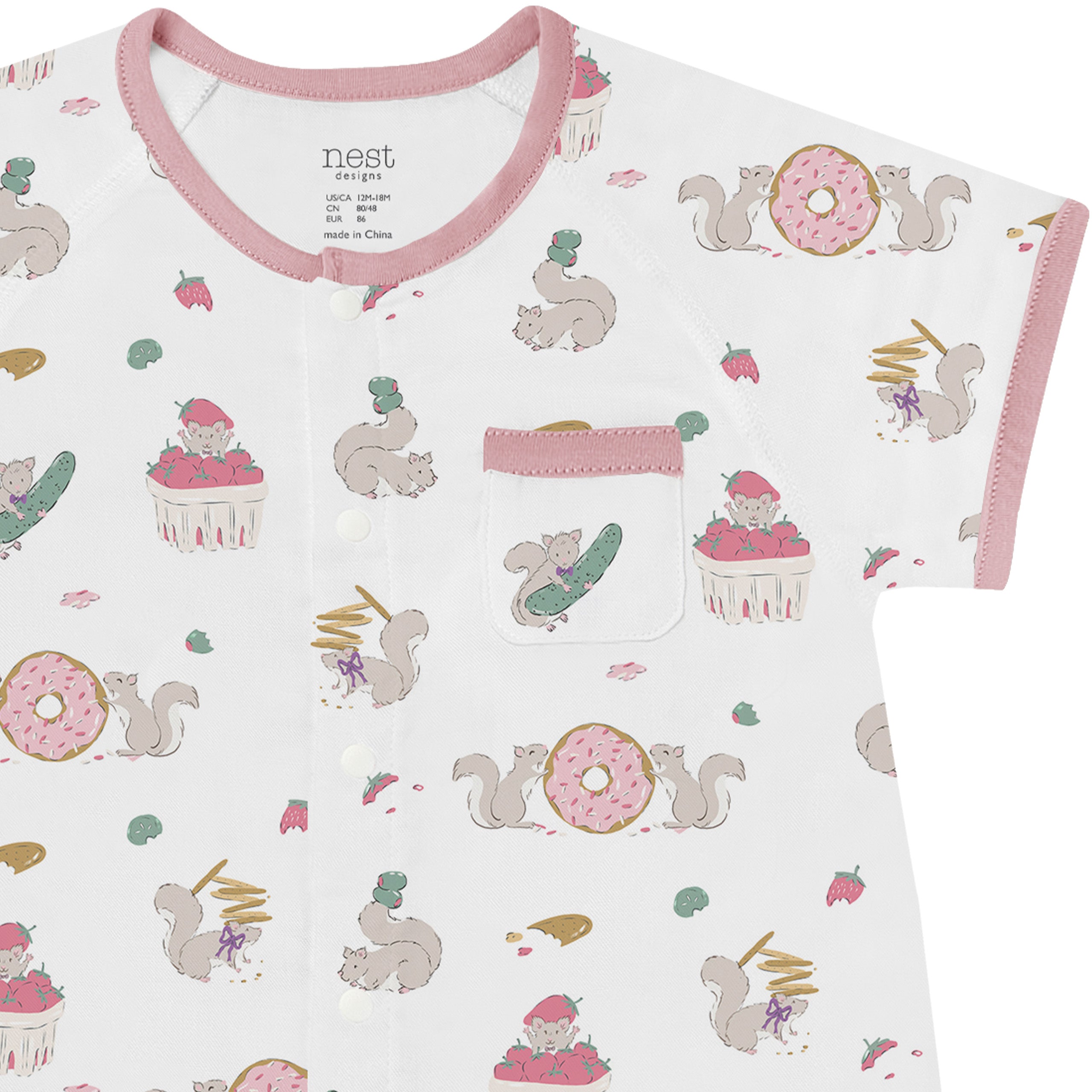 Nest Designs-Baby Short Sleeve Romper Very Squirrelly