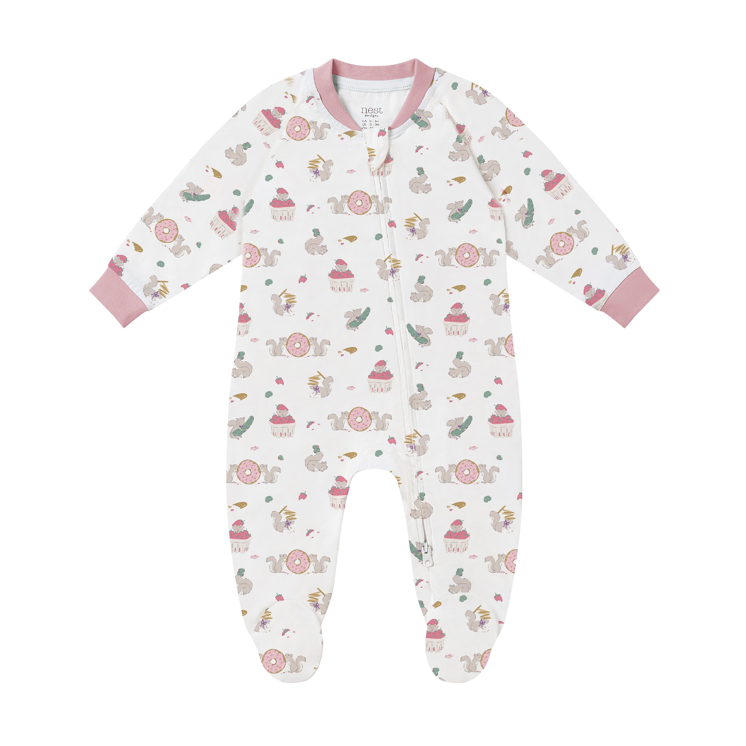 Nest Designs-Baby Long Sleeve Footed Sleeper Very Squirrelly