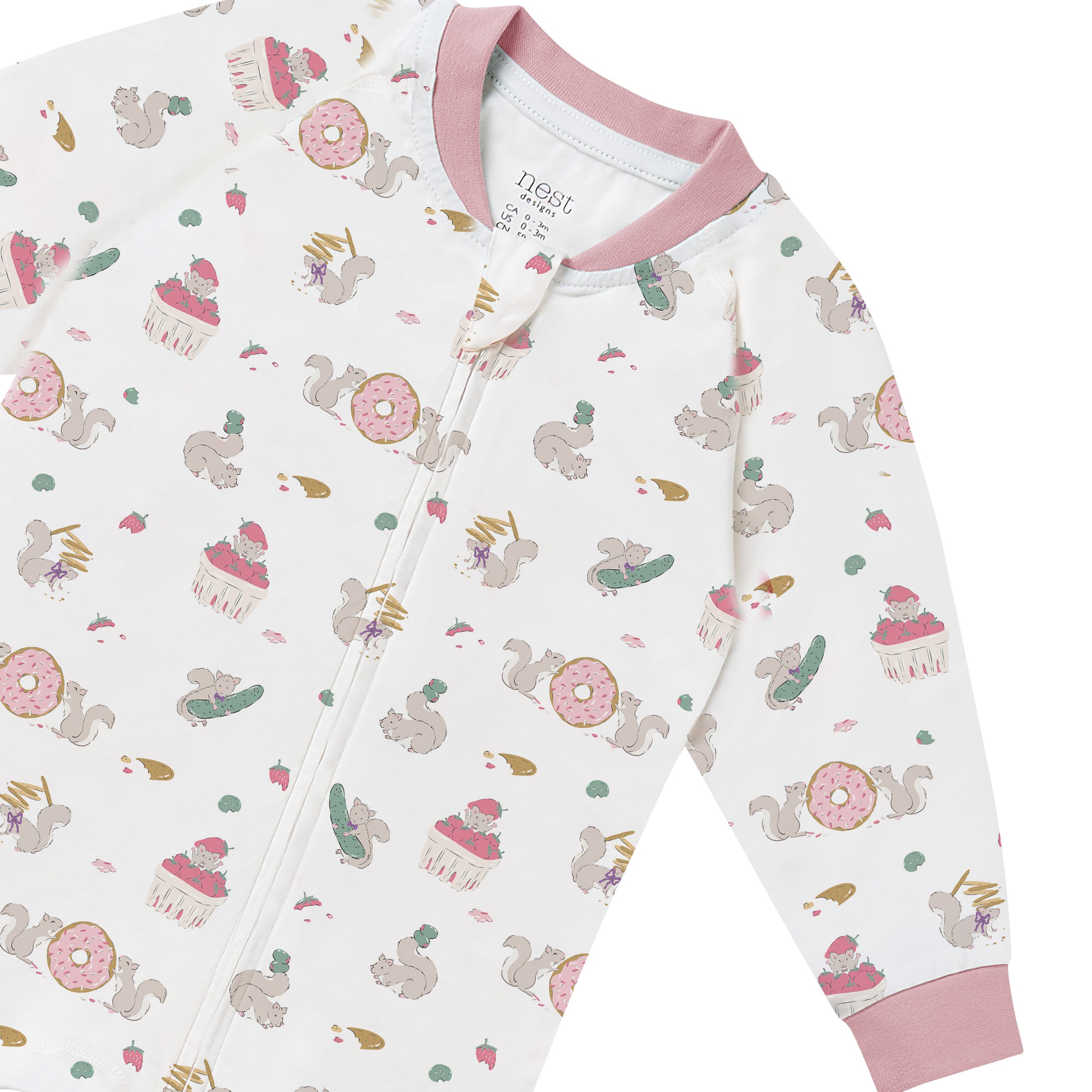 Nest Designs-Baby Long Sleeve Footed Sleeper Very Squirrelly