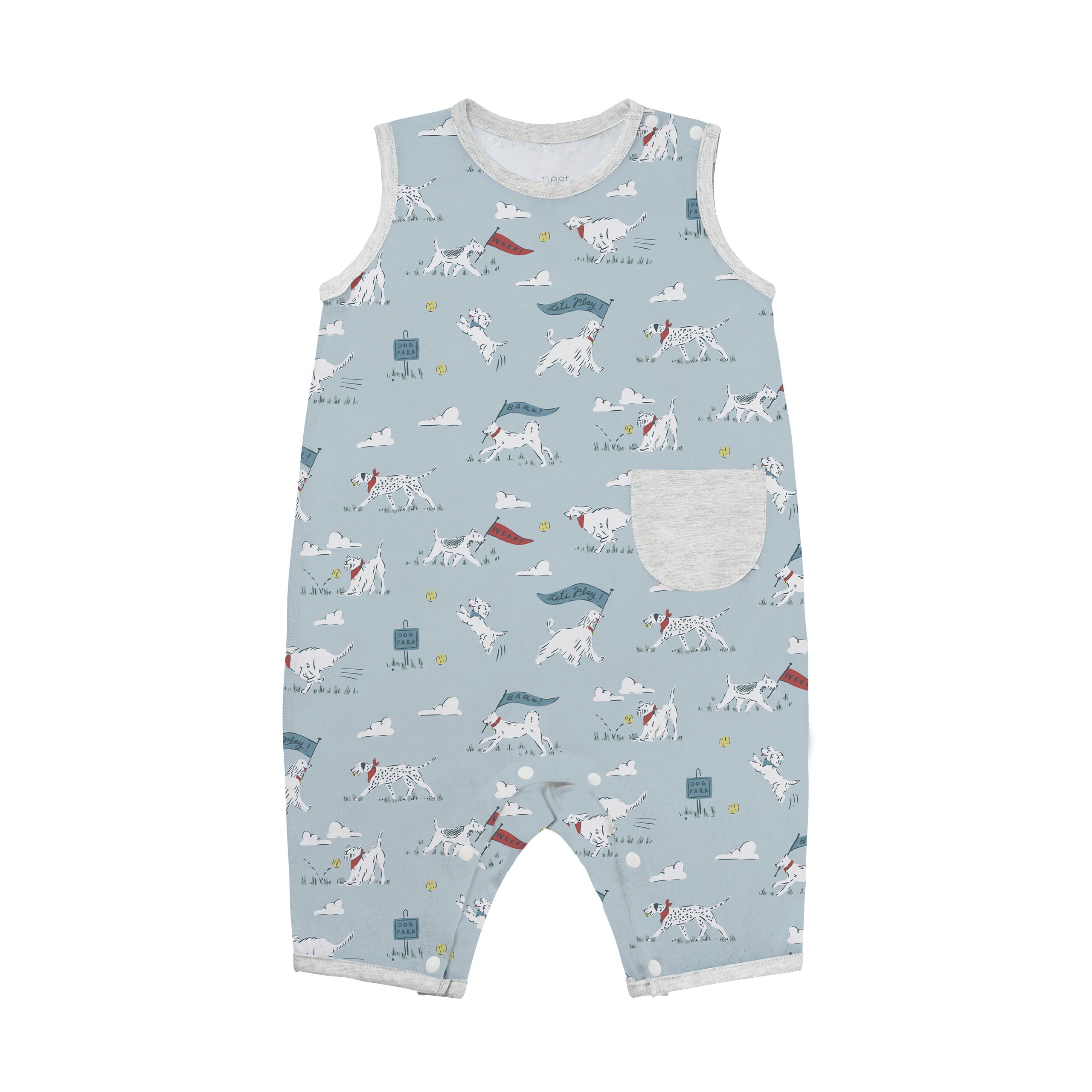 Nest Designs-Baby Sleeveless Romper Puppy Park