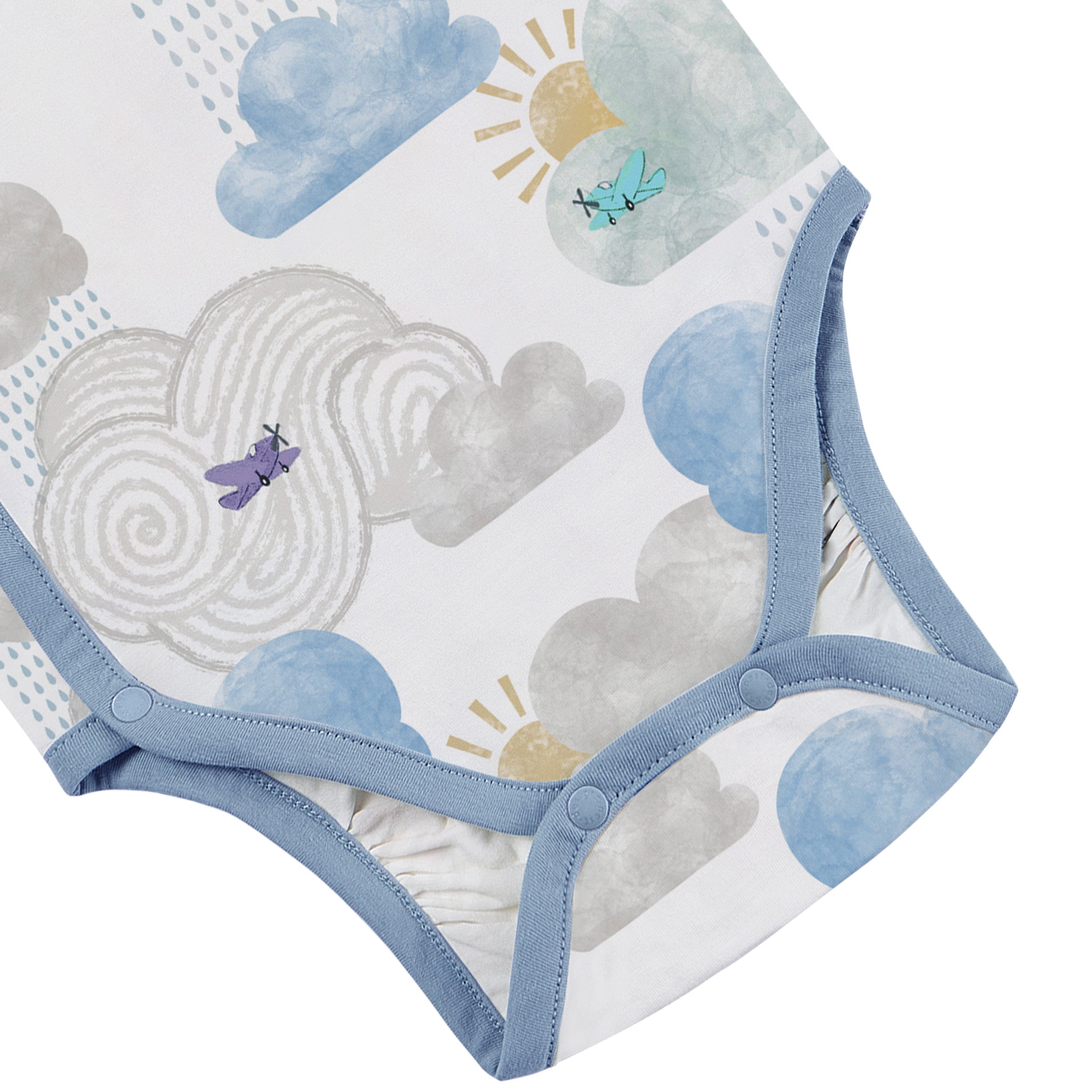 Nest Designs-Long Sleeve Kimono Onesie Fluffy Puffs