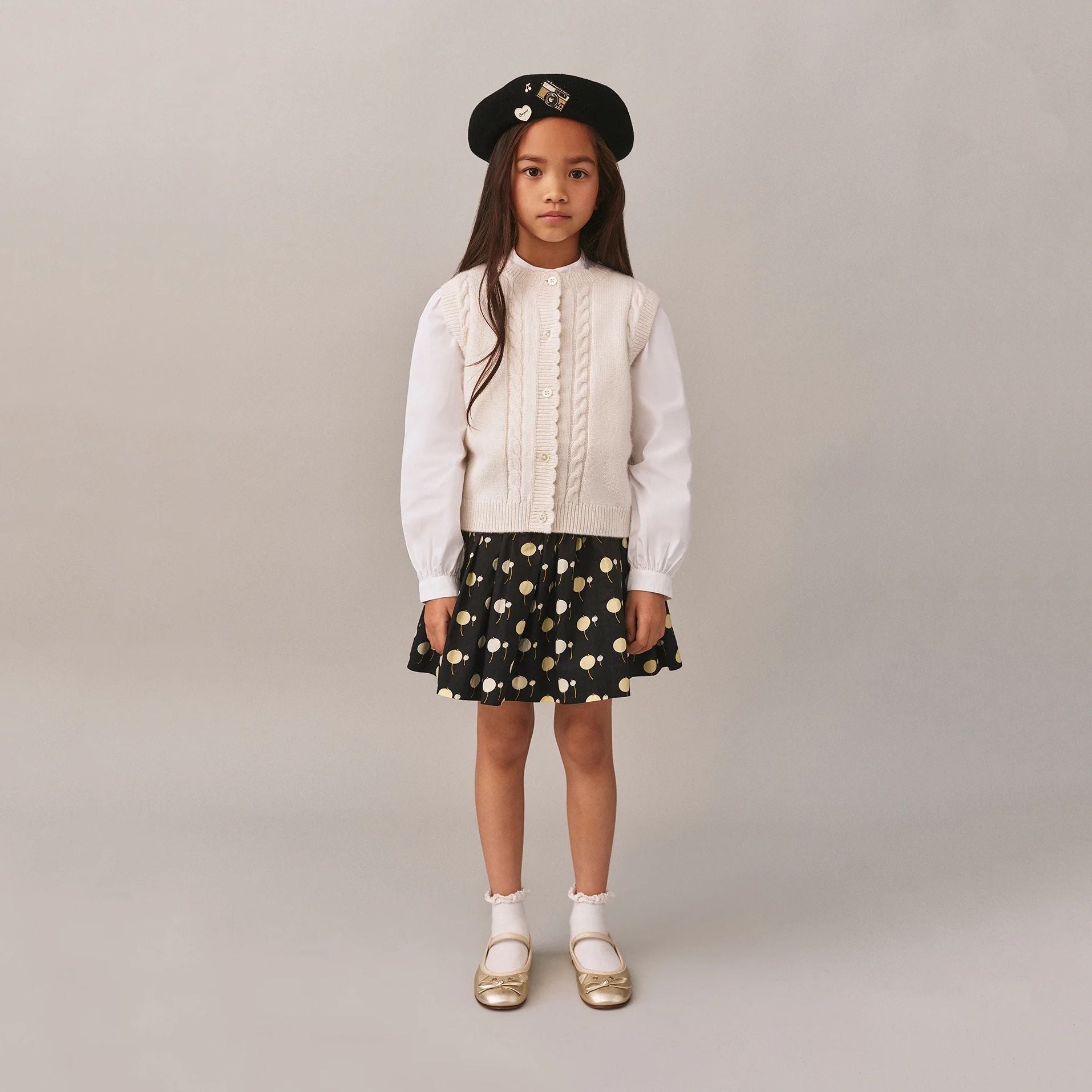 Bonpoint-Suzon skirt with cherry print in organic cotton