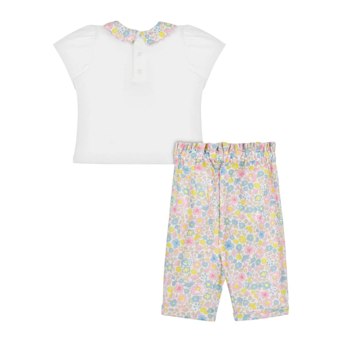 Moschino-BABY GIRL SS COLLARED BLOUSE W ALLOVER FLOWER PANTS