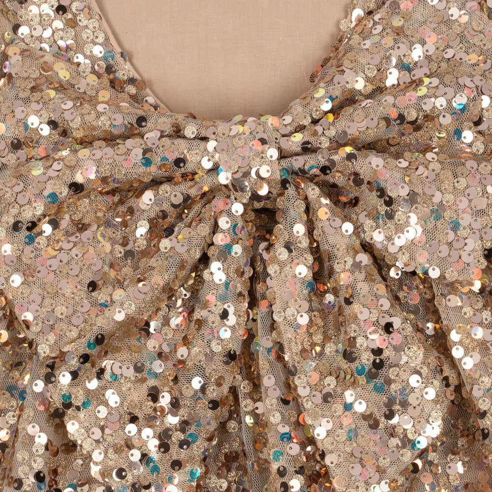 Konges Sløjd-Lila Sequins Bow Dress Gold Glitter