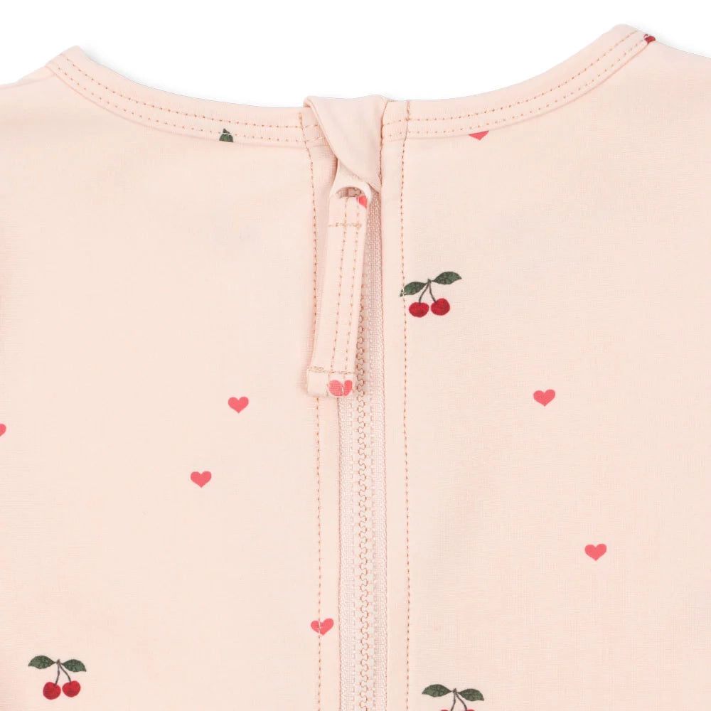 Konges Sløjd-Girl Merle Ls Swimsuit Grs Cherry Coeur Rose
