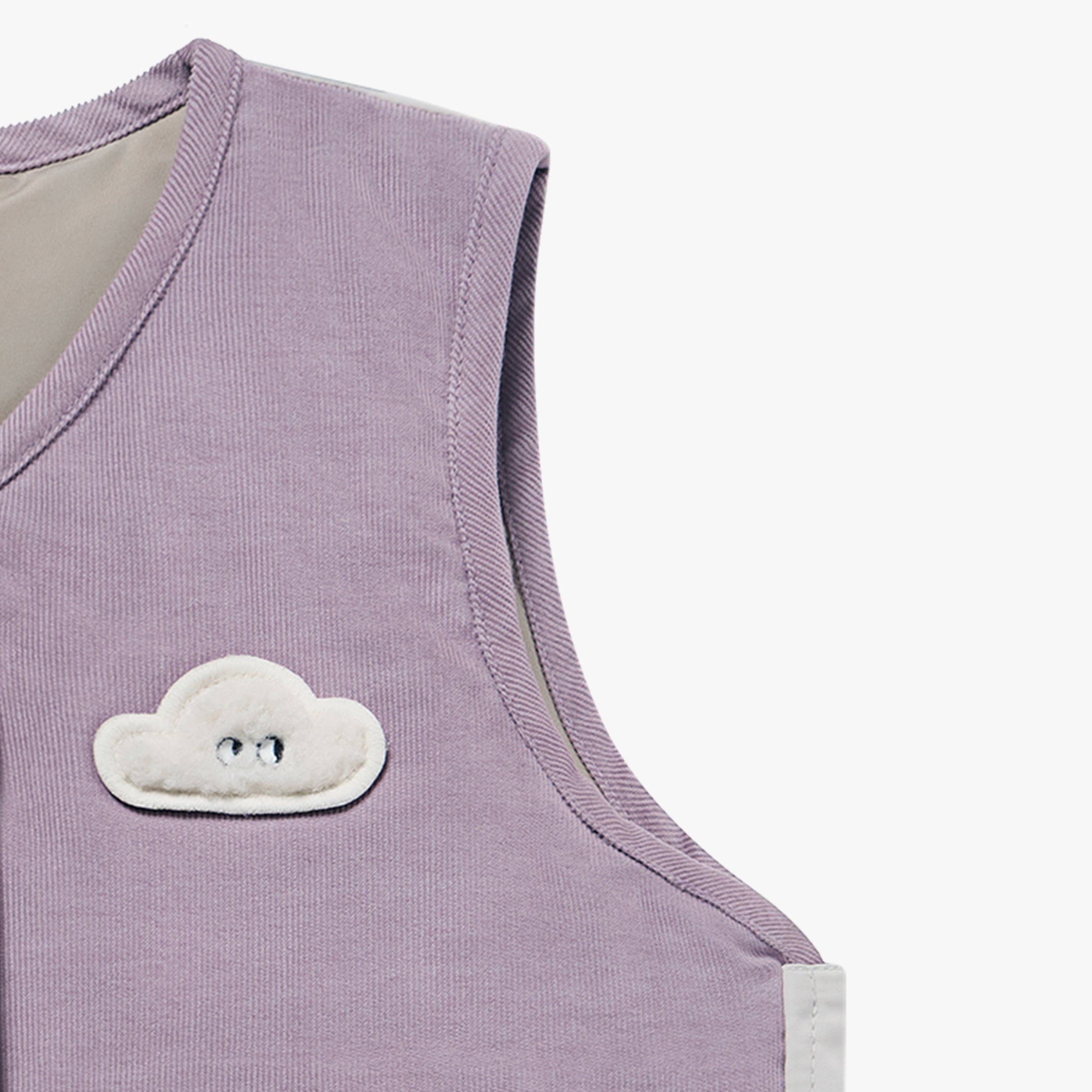 Petite Revery-Recycled Polyester & Corduroy Down Kids Vest Cloud