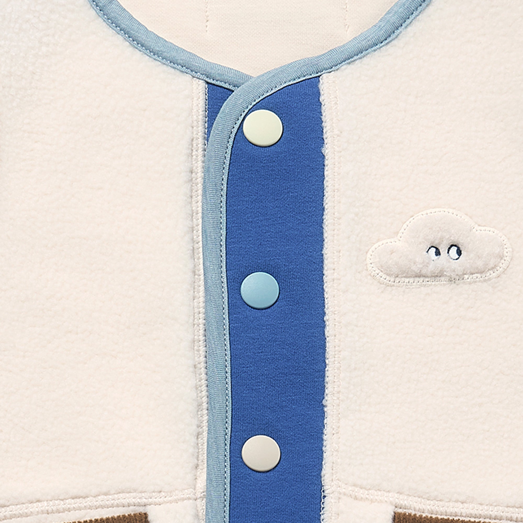 Petite Revery-Recycled Fleece & Corduroy kids vest Cloud