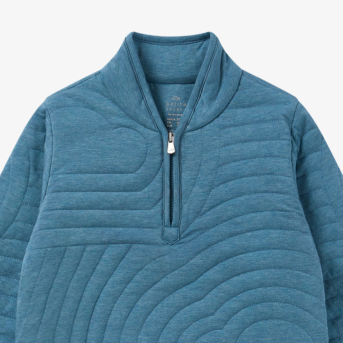 Petite Revery-Turtle Neck Quilted Sweatshirt Oceanview