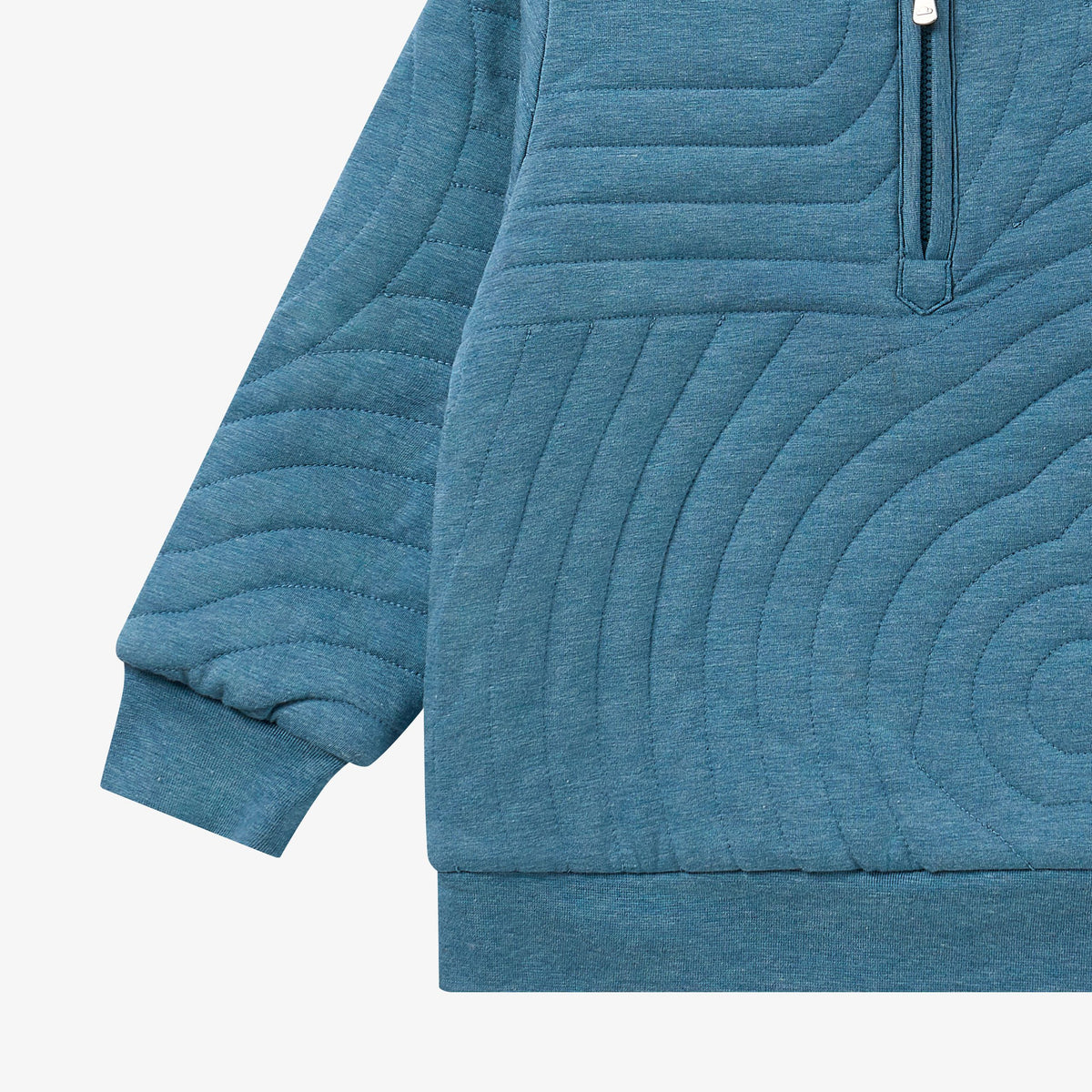 Petite Revery-Turtle Neck Quilted Sweatshirt Oceanview