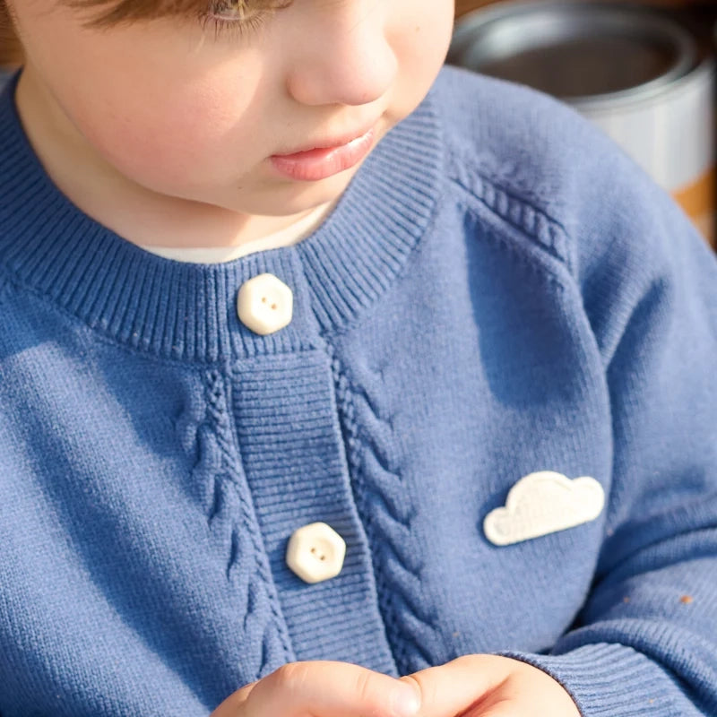 Petite Revery-Cable Knit Cardigan Oceanview