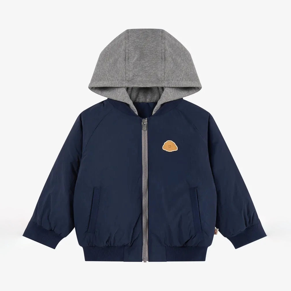 Petite Revery-Recycled Nylon Baseball Jacket Blueberry