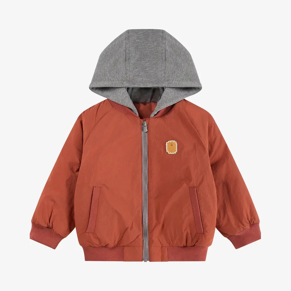 Petite Revery-Recycled Nylon Baseball Jacket Redwood Burl