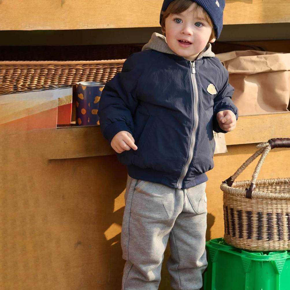 Petite Revery-Recycled Nylon Baseball Jacket Blueberry