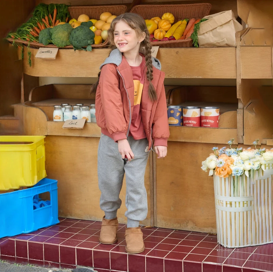 Petite Revery-Recycled Nylon Baseball Jacket Redwood Burl
