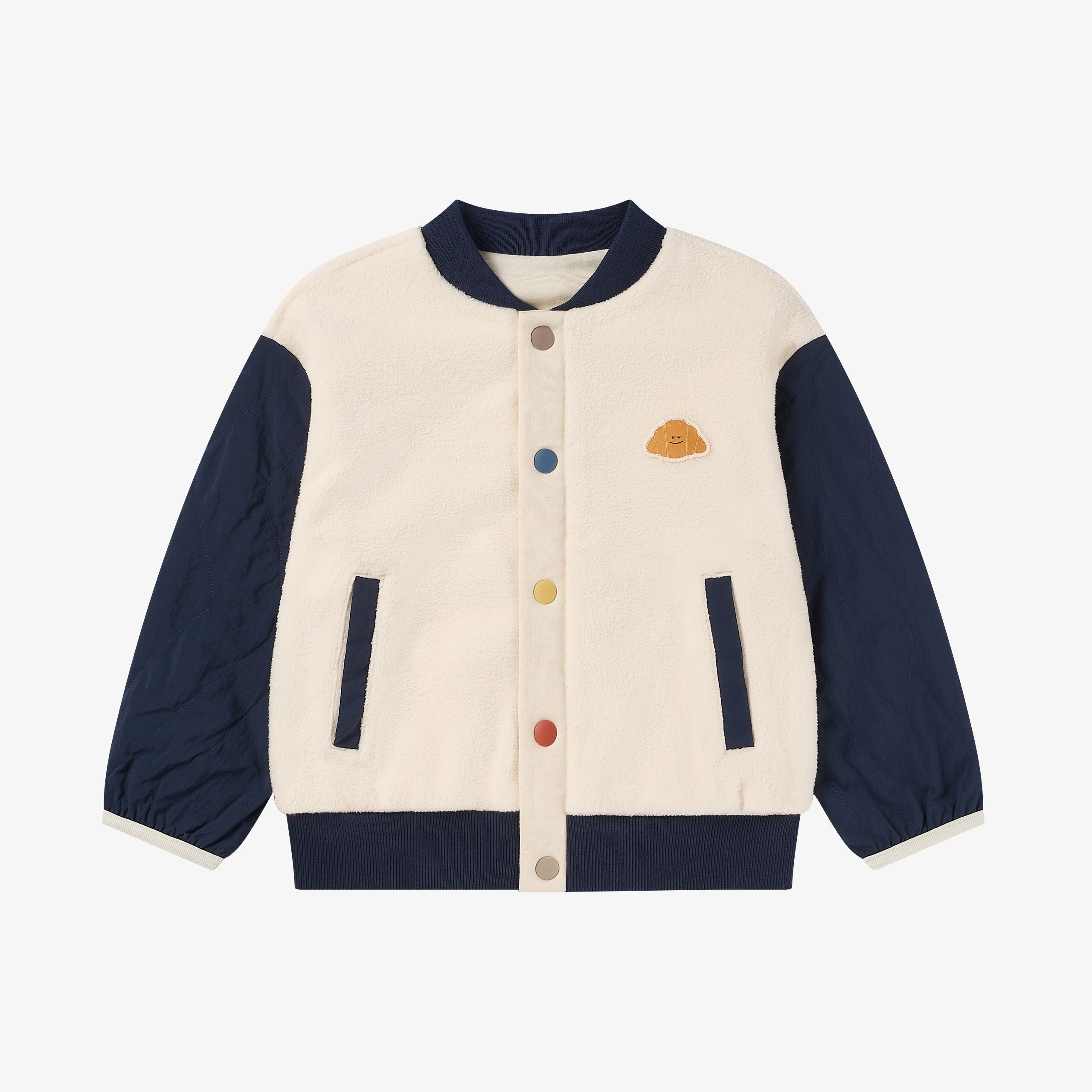 Petite Revery-Sorona Fleece + Recycled Nylon Cardigan Blueberry