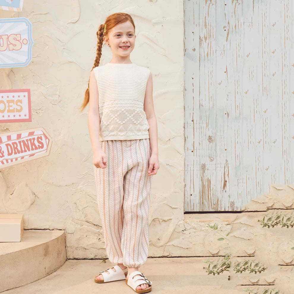 Petite Revery-Girls Knit Vest Jet Stream