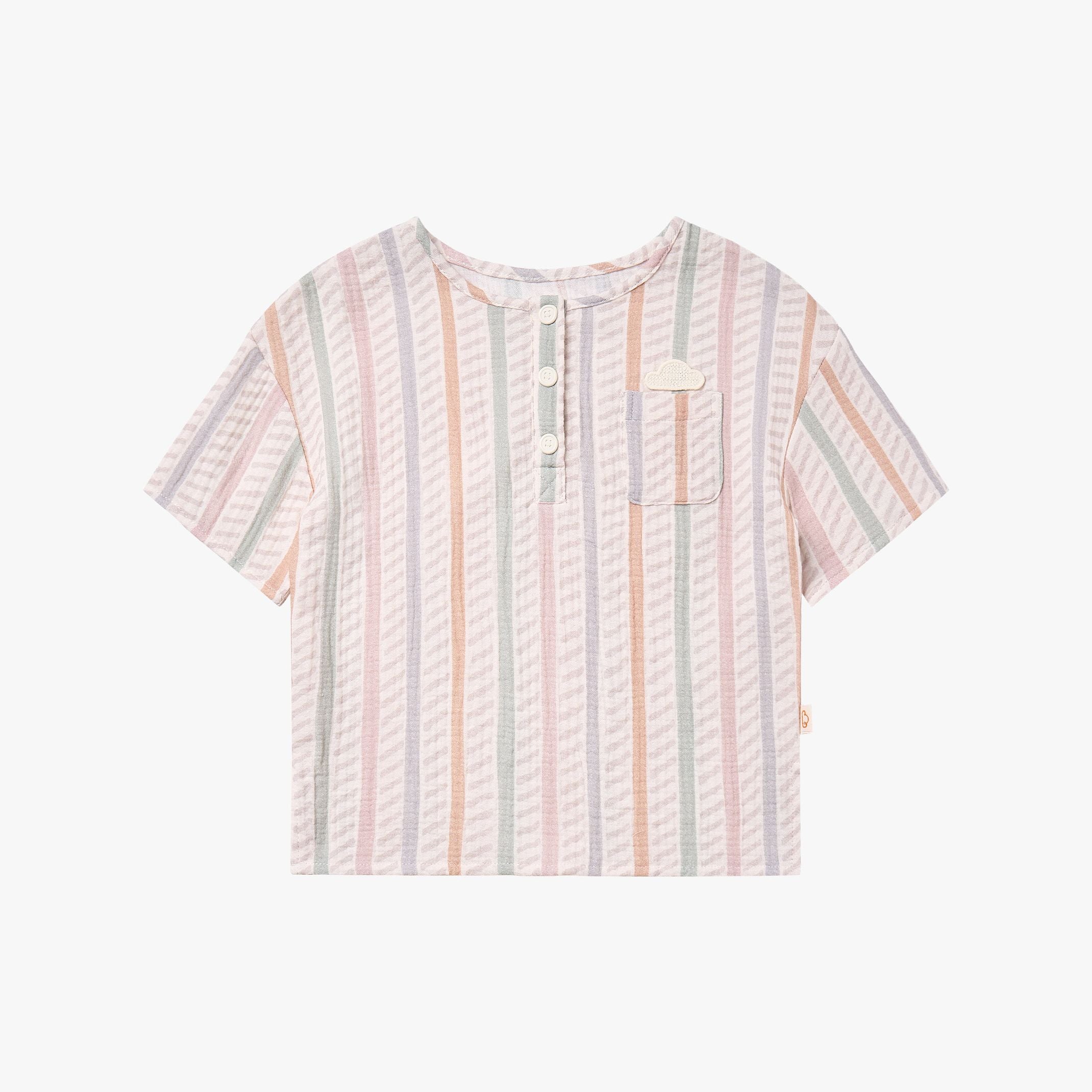 Petite Revery-Kids Short Sleeve Tee Caramel Stripes