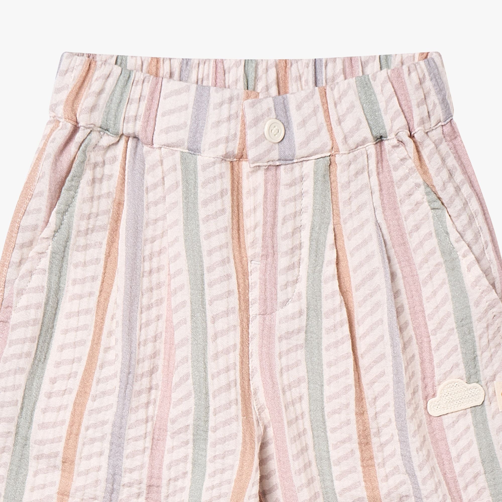 Petite Revery-Kids Wide Leg Pants Caramel Stripes