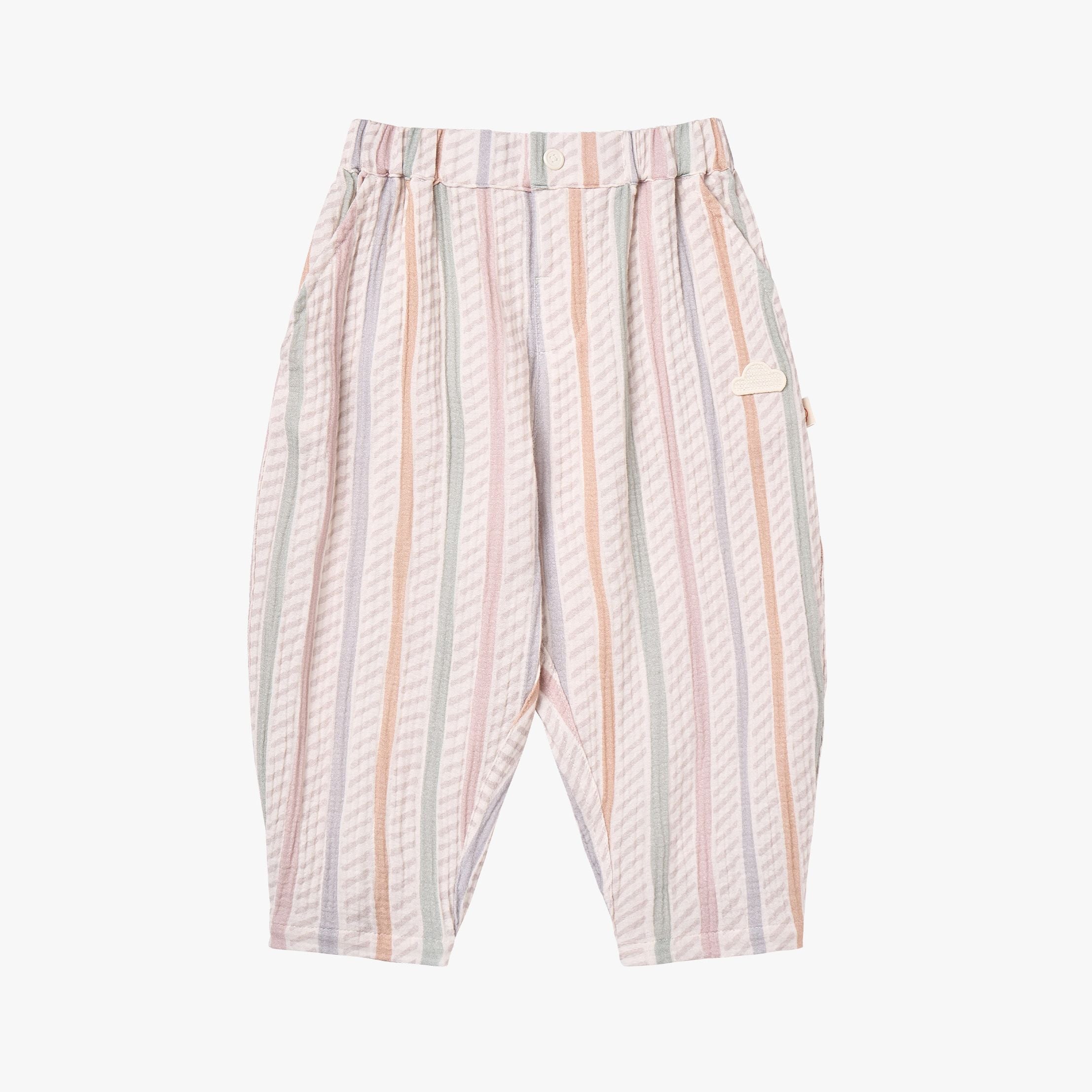 Petite Revery-Kids Balloon Pants Caramel Stripes