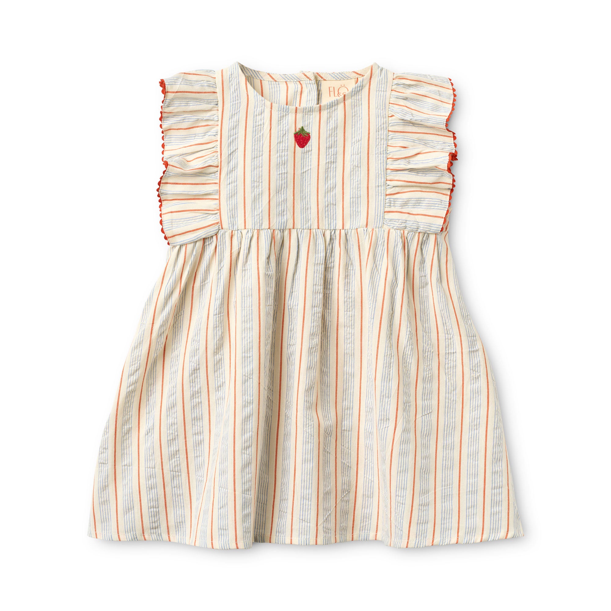 Flöss-Girls Robin Dress Blue-tangerine Stripe