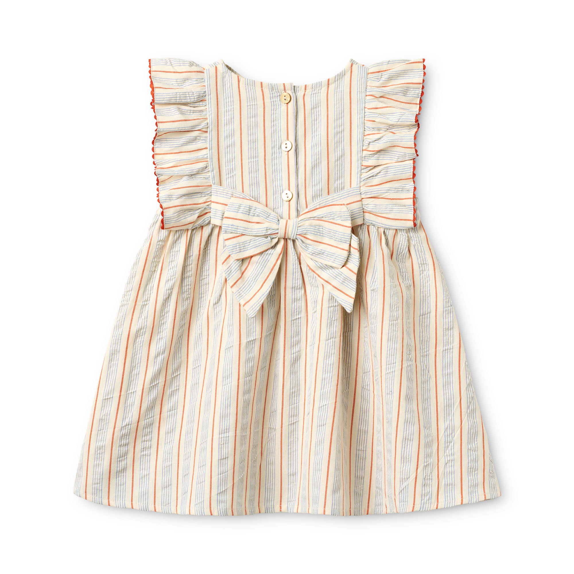 Flöss-Girls Robin Dress Blue-tangerine Stripe