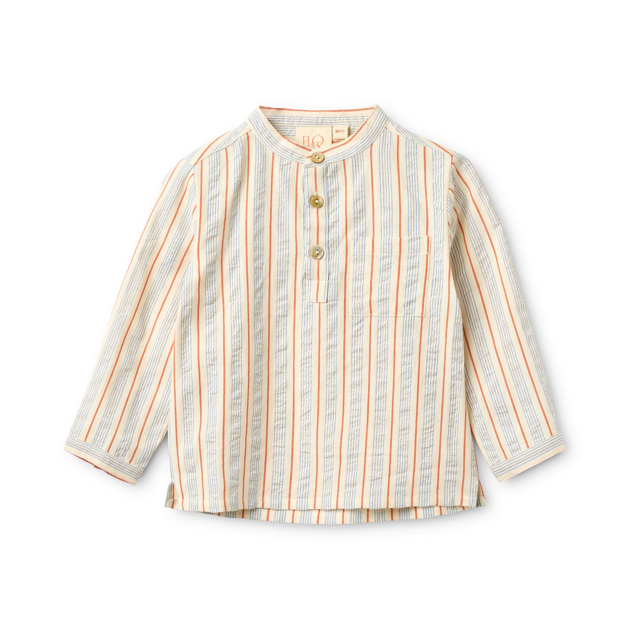 Flöss-Boys Robin Shirt Blue-tangerine Stripe
