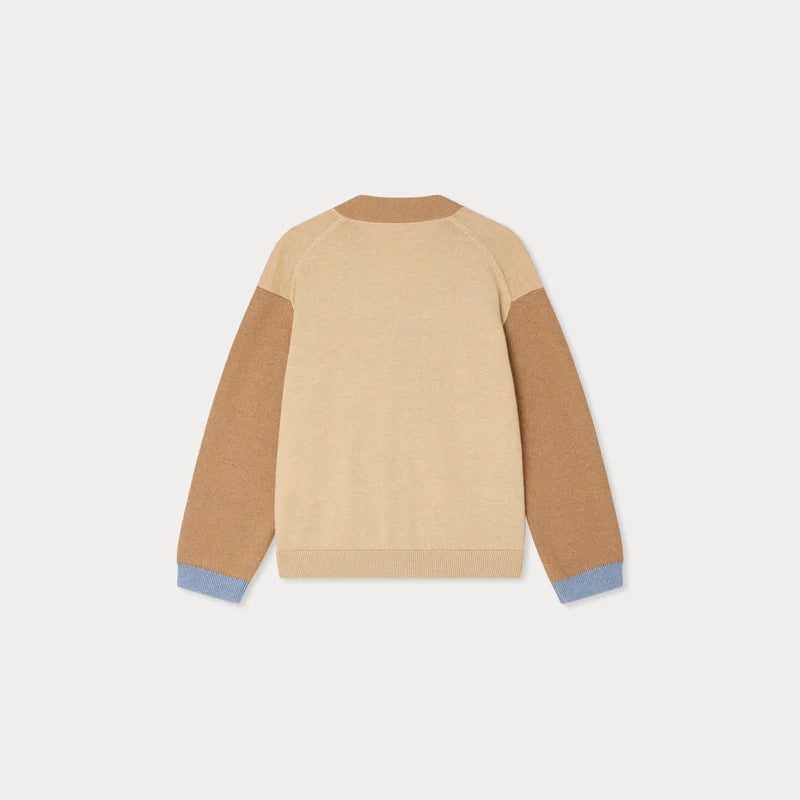 Bonpoint-Cardigan Edouard Beige Chine