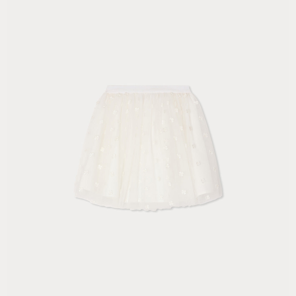 Bonpoint-Jupe Pois Blanc Naturel