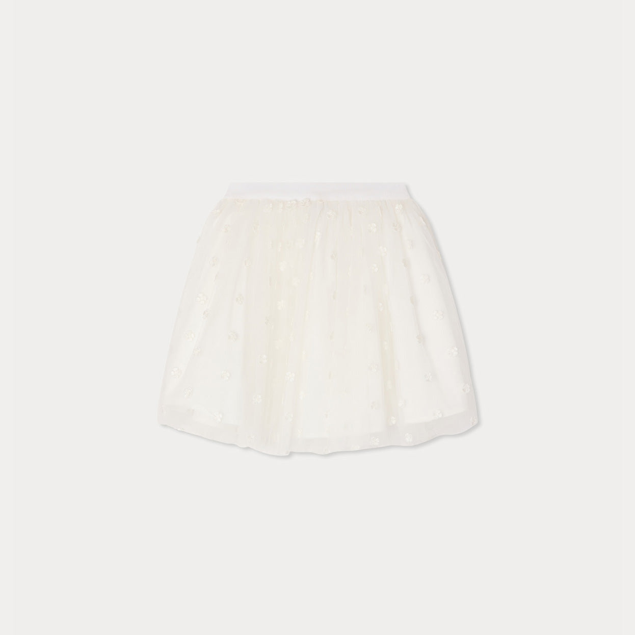 Bonpoint-Jupe Pois Blanc Naturel