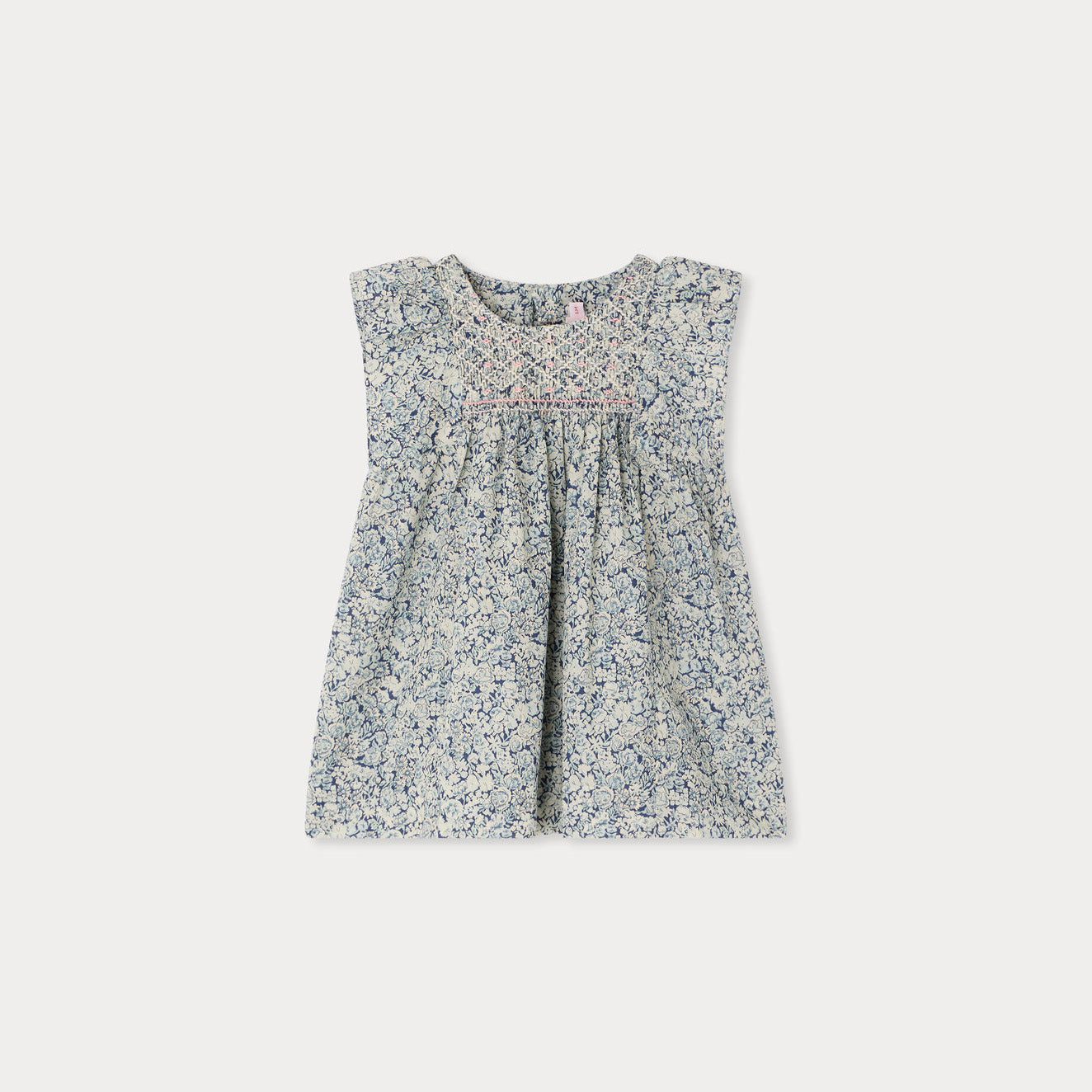 Bonpoint-Robe Cadelili Fl Bleu De Prusse