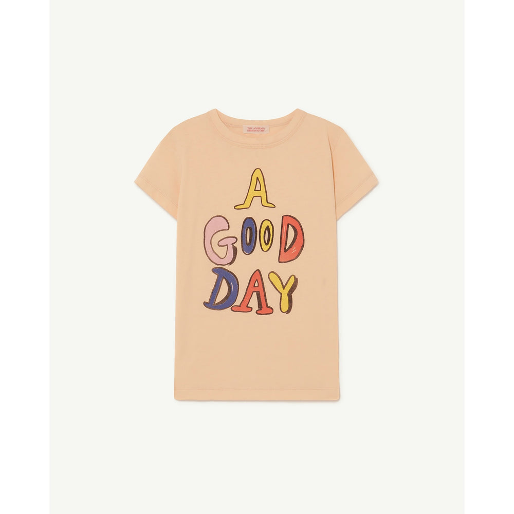 GOOD DAY HIPPO KIDS T-SHIRT - PEACH