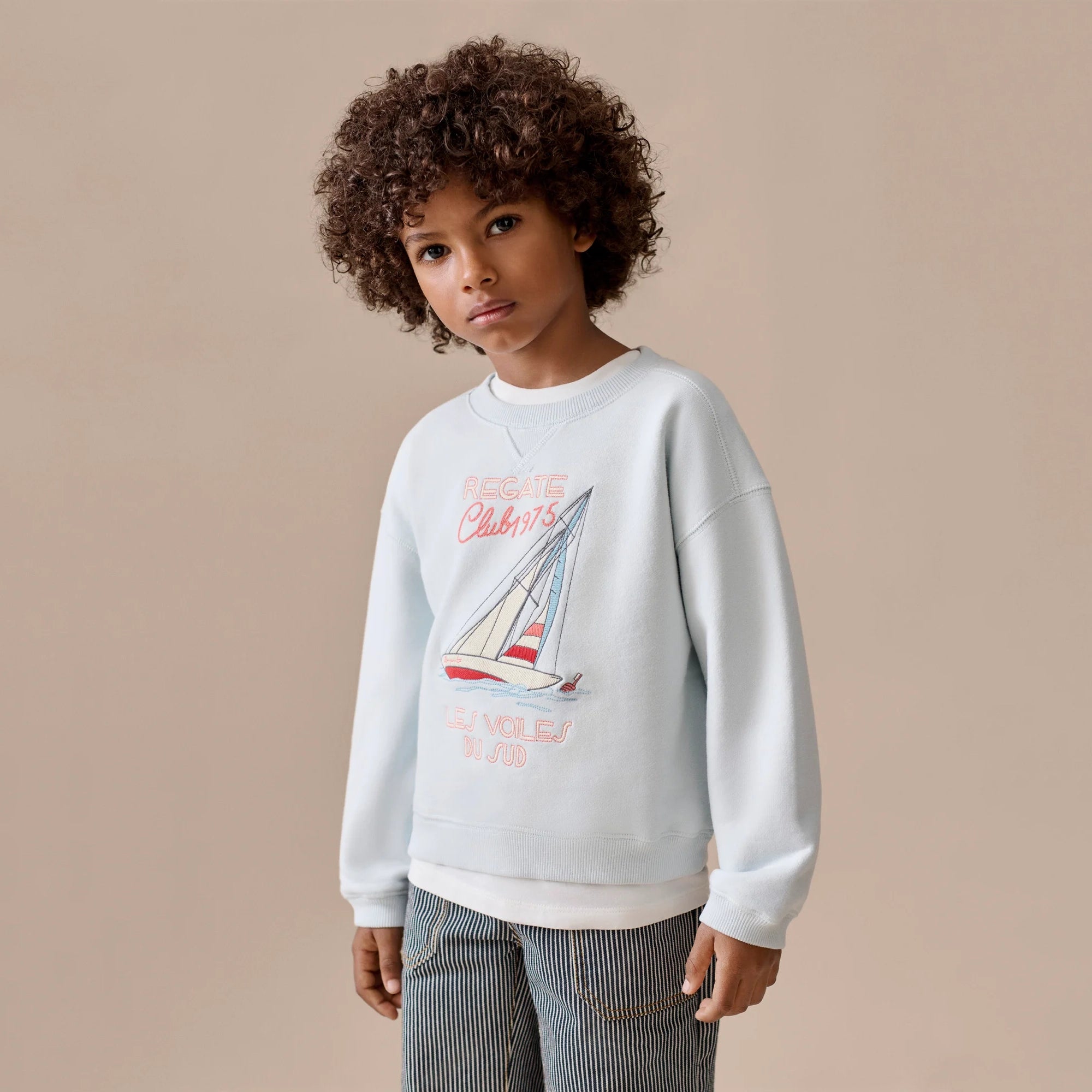 Bonpoint-Boys Sweat Erol Upb Bleu Aqua