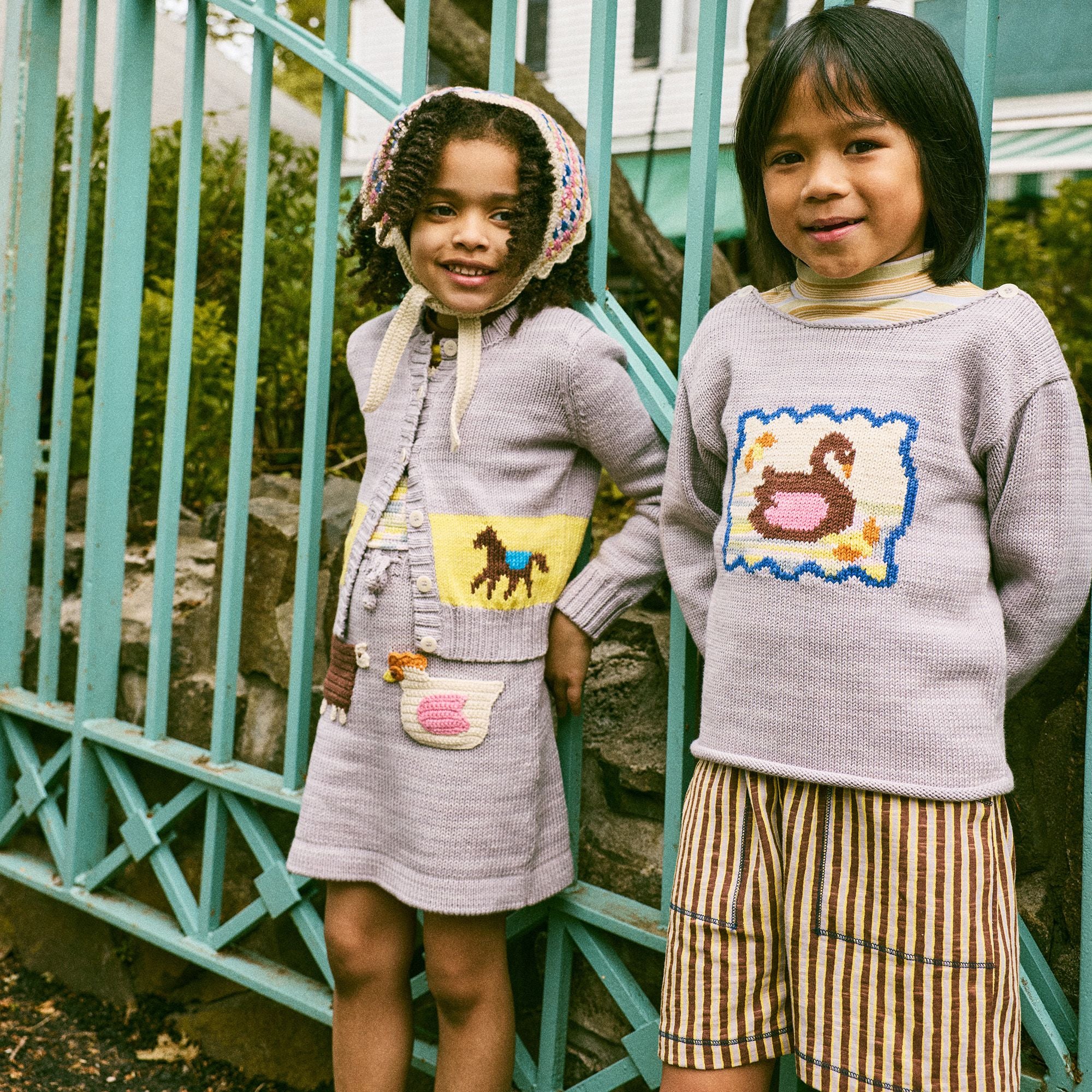 Misha & Puff-Horse Trot Cardigan Mist