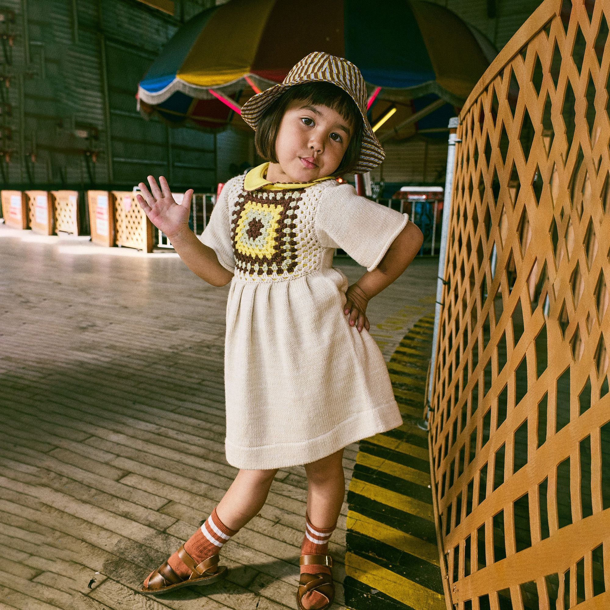 Misha & Puff-Girls Lake House Dress Marzipan