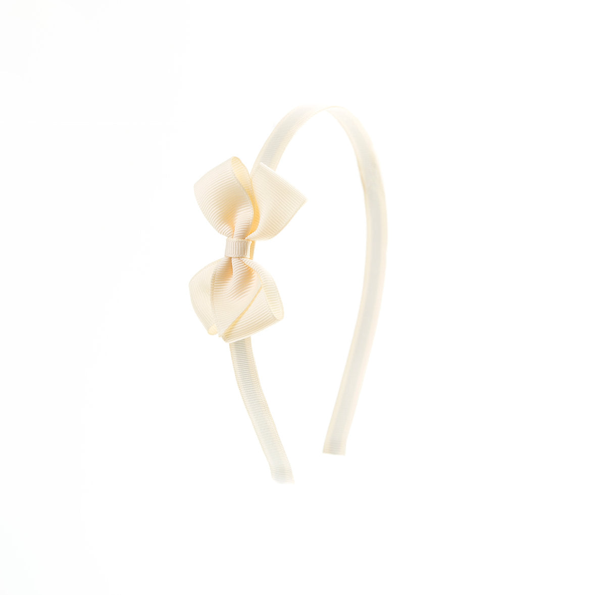 Olilia-Small London Bow Hard Headband-Antique White