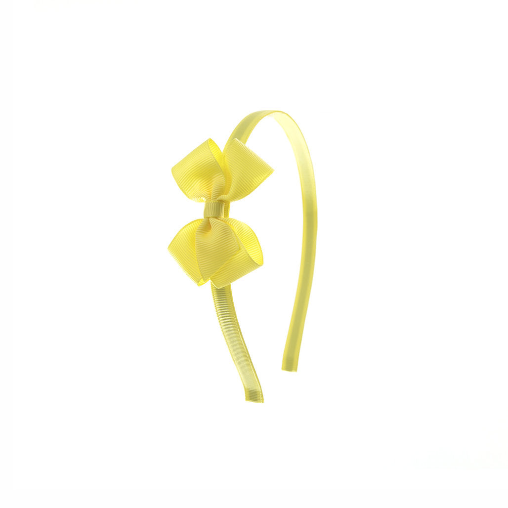 Olilia-Small London Bow Hard Headband-lemon